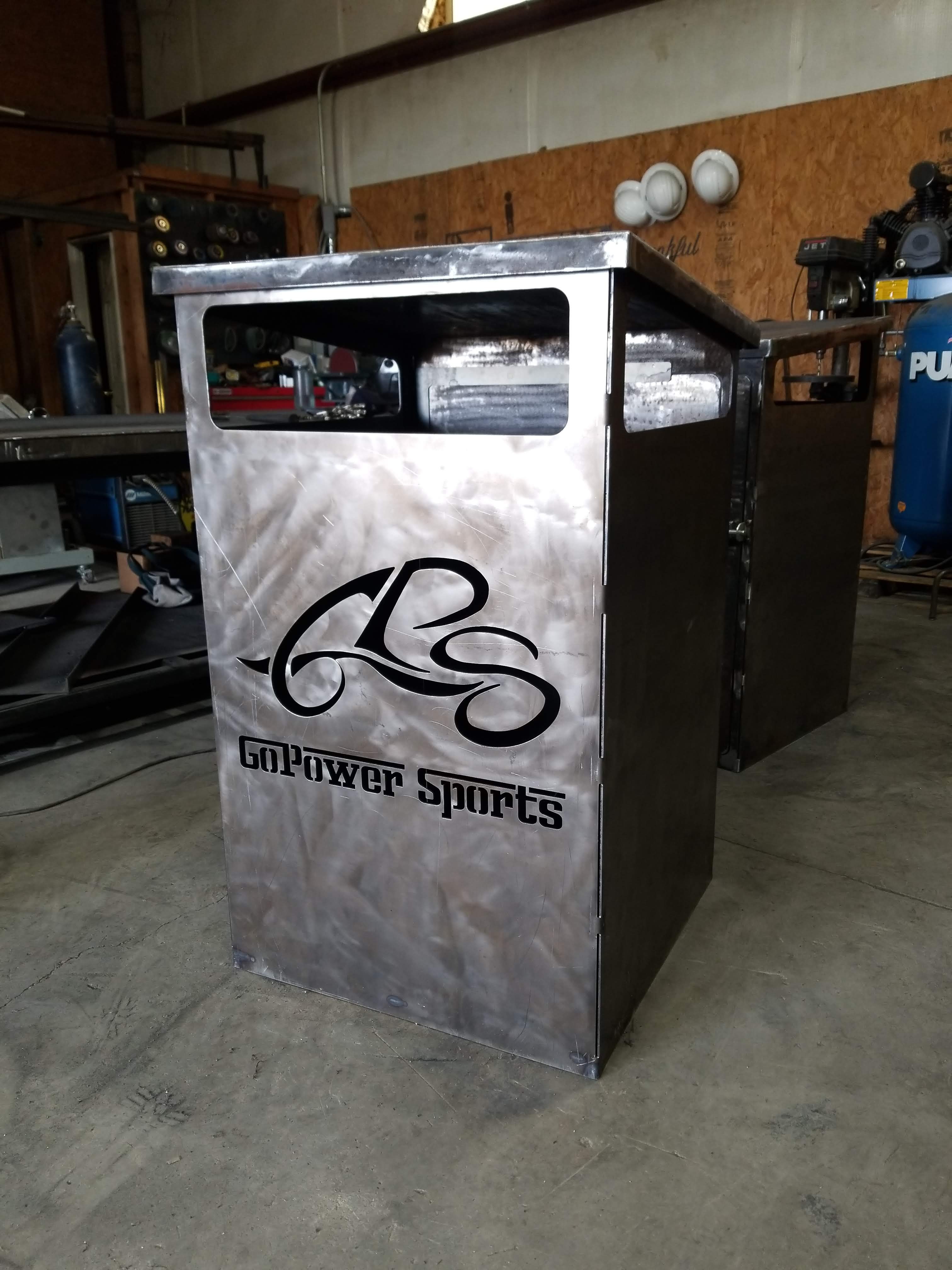 Business Branding Trash Can Covers 31Three Designs & Metalwork